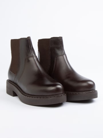 JOLANA & FENENA Leder-Chelsea-Boots in Braun