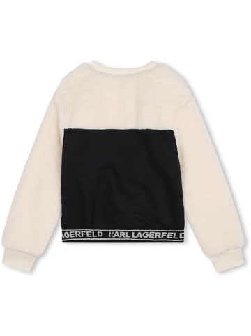 Karl Lagerfeld Kids Sweter w kolorze kremowo-czarnym