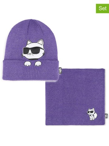 Karl Lagerfeld Kids 2tlg. Winteraccessoire-Set in Lila