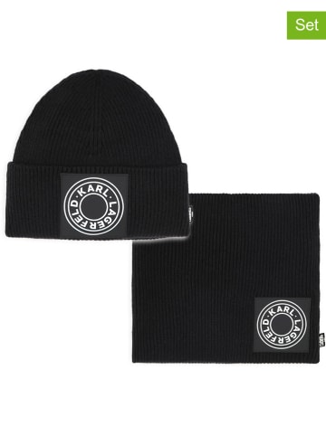 Karl Lagerfeld Kids 2tlg. Winteraccessoire-Set in Schwarz