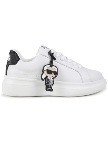 Karl Lagerfeld Kids Leren sneakers wit/zwart