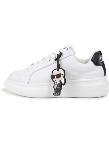 Karl Lagerfeld Kids Leren sneakers wit/zwart
