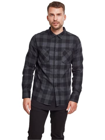 Urban Classics Hemd in Anthrazit/ Schwarz