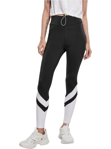 Urban Classics Leggings in Schwarz/ Weiß