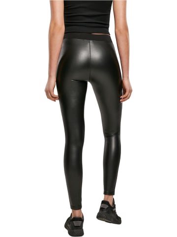 Urban Classics Kunstleder-Leggings in Schwarz