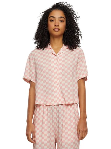 Urban Classics Bluse in Rosa/ Weiß