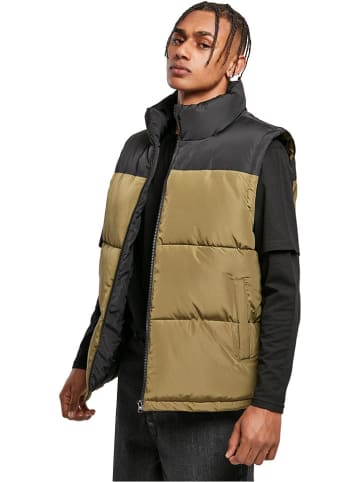 Urban Classics Steppweste in Schwarz/ Khaki