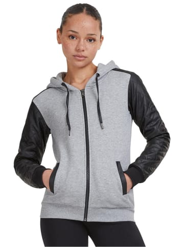 Urban Classics Sweatjacke in Grau/ Schwarz