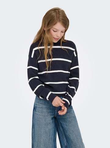 KIDS ONLY Sweter "Franca" w kolorze granatowo-białym