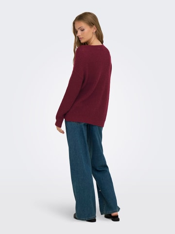 JDY Sweter w kolorze bordowym