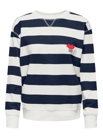JDY Sweatshirt in Dunkelblau/ Weiß