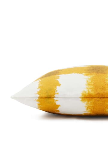 Lanerossi Lniana poszewka w kolorze biało-żółtym na poduszkę - 30 x 40 cm