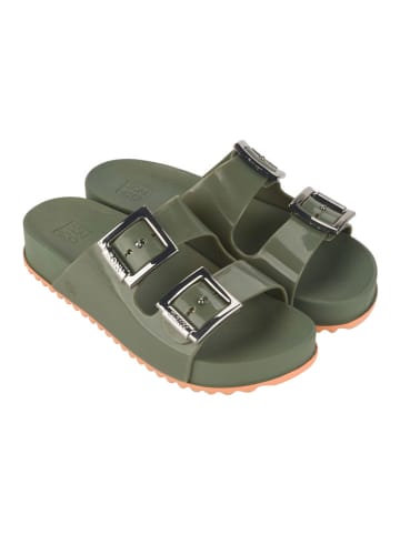 zaxy Klapki "Partner III" w kolorze khaki