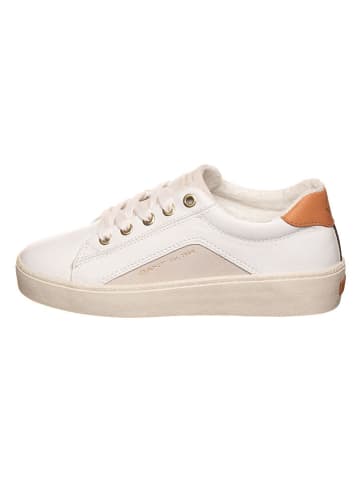 Gant Leder-Sneakers "Legalilly" in Weiß/ Hellbraun