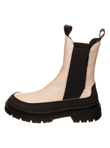 Gant Leder-Chelsea-Boots in Beige/ Schwarz