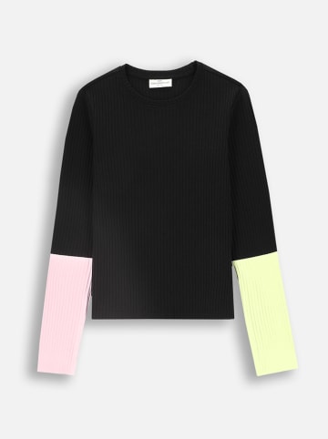 Coccodrillo Longsleeve in Schwarz/ Rosa/ Gelb