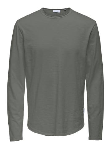 ONLY & SONS Koszulka "Benne" w kolorze szarobrązowym