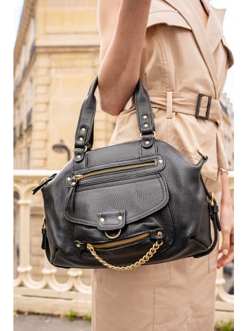 Abaco Leder-Schultertasche "Mini Odelia" in Schwarz - (B)29 x (H)22 x (T)3 cm