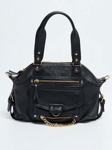 Abaco Leder-Schultertasche "Mini Odelia" in Schwarz - (B)29 x (H)22 x (T)3 cm