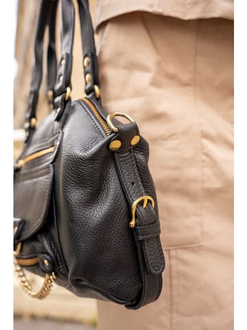 Abaco Leren schoudertas "Mini Odelia" zwart - (B)29 x (H)22 x (D)3 cm