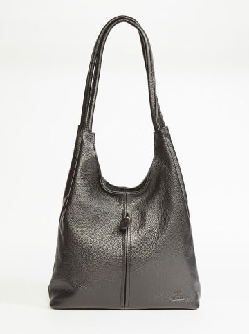 Abaco Leder-Schultertasche "Fred" in Schwarz - (B)39 x (H)35 x (T)8 cm