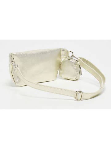 Abaco Leren borstbuidel "Tena" zilverkleurig - (B)31 x (H)14 x (D)4,5 cm