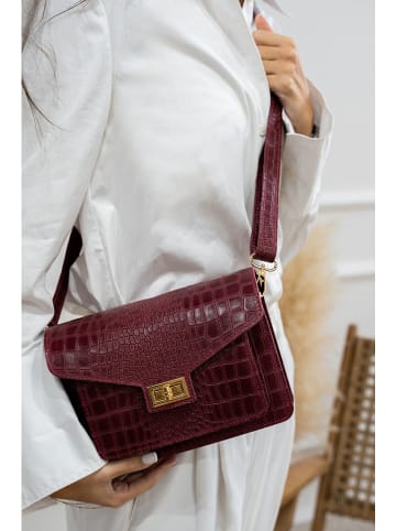 Abaco Leren schoudertas "Amber" bordeaux - (B)23 x (H)15 x (D)6 cm