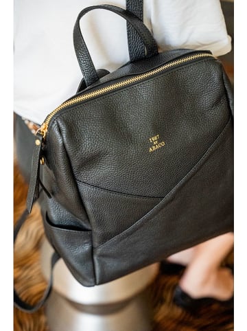 Abaco Leder-Rucksack in Schwarz - (B)25 x (H)35 x (T)14 cm