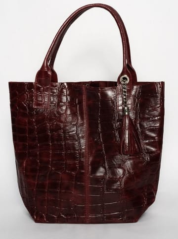 Abaco Leder-Schultertasche "Star" in Bordeaux - (B)33 x (H)42 x (T)18 cm
