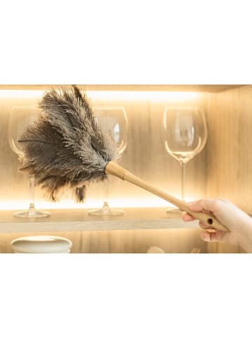 Vigar Miotełka do kurzu w kolorze jasnobrązowo-szarym z piór - wys. 43 x  Ø 18 cm