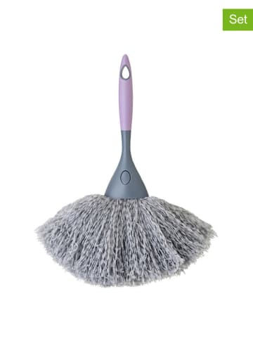 Vigar 2-delige set: microvezel plumeaus grijs - (H)34 cm