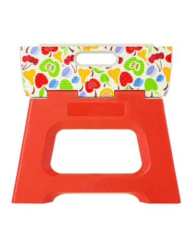 Vigar Hocker w kolorze czerwonym ze wzorem - wys. 23 cm
