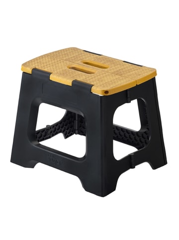 Vigar Hocker in Schwarz/ Hellbraun - (H)27 cm