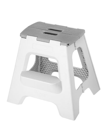 Vigar Hocker w kolorze biało-szarym - wys. 40 cm