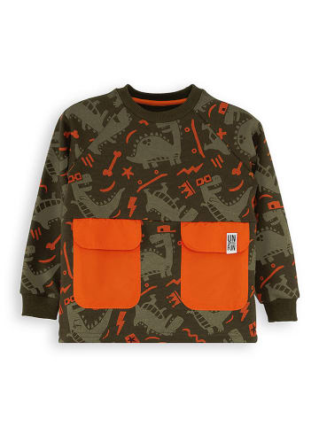 Denokids Sweatshirt kaki/oranje