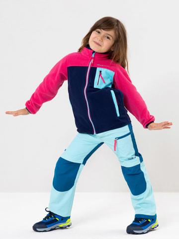 Peek U Fleecejacke "Wave" in Pink/ Dunkelblau/ Türkis