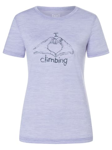 super.natural Shirt "I Love Climbing" lichtblauw