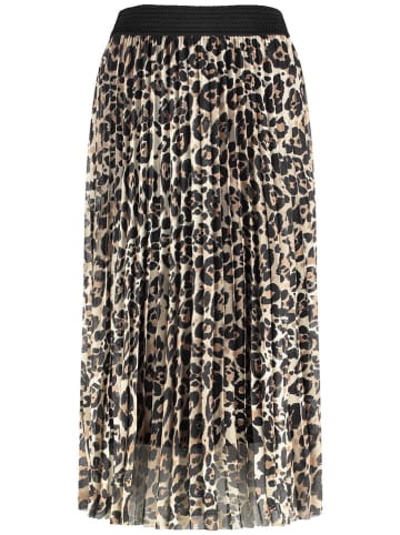 TAIFUN Plisseerock in Beige/ Schwarz