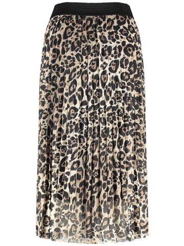 TAIFUN Plisseerock in Beige/ Schwarz