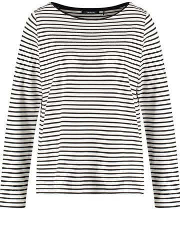 TAIFUN Longsleeve in Weiß/ Schwarz