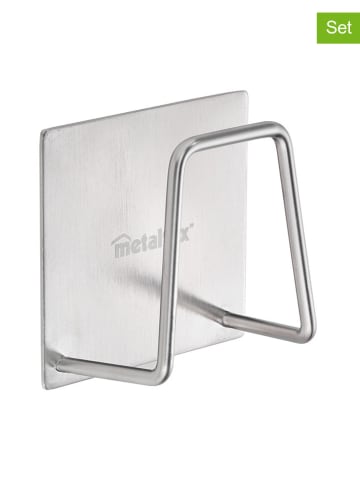 metaltex 2er-Set: Schwammhalterungen in Silber - (B)5 x (H)5 cm