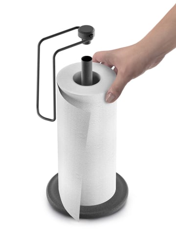 metaltex Keukenrolhouder "Lava" zwart - (H)33 cm