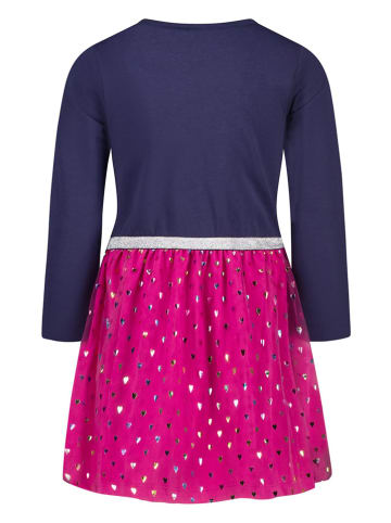 Topo Kleid in Dunkelblau/ Pink