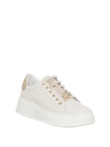 Patrizia Pepe Leder-Sneakers in Creme