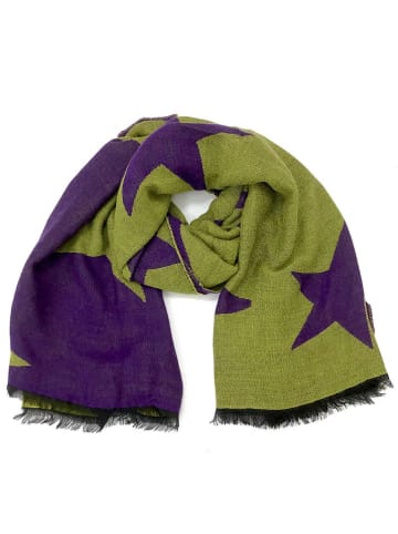 MILANO AMOUR Szal w kolorze fioletowo-zielonym - 176 x 68 cm