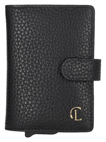 Charm Leren portemonnee zwart - (B)7 x (H)10 x (D)1,5 cm