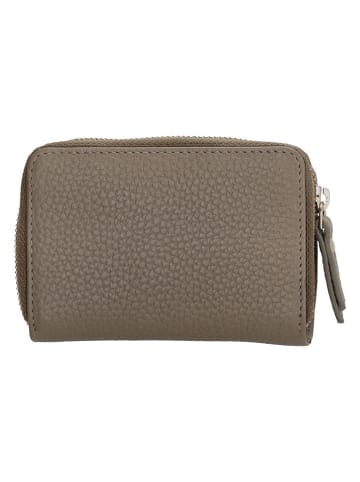 Charm Leder-Geldbörse in Taupe - (B)7 x (H)11 x (T)3 cm