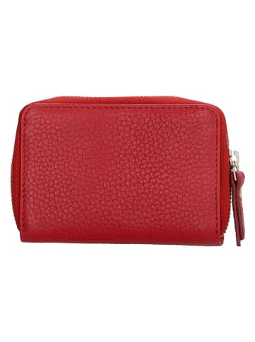 Charm Leder-Geldbörse in Rot - (B)7 x (H)11 x (T)3 cm