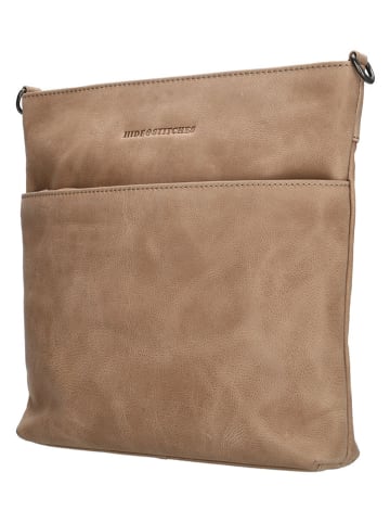 HIDE & STITCHES Leren schoudertas beige - (B)26 x (H)25 x (D)4 cm