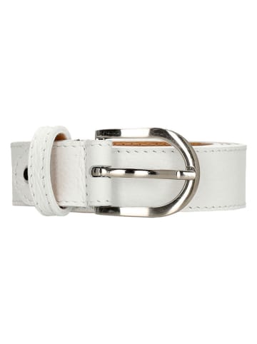 Charm Leder-Gürtel in Weiß
